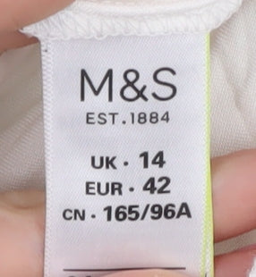 Marks & Spencer Women's White Viscose Blouse, Size 14