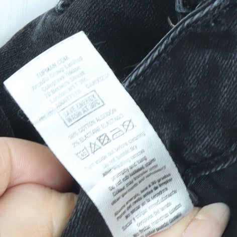 Topman Men's Black Skinny Jeans 28S Distressed Denim