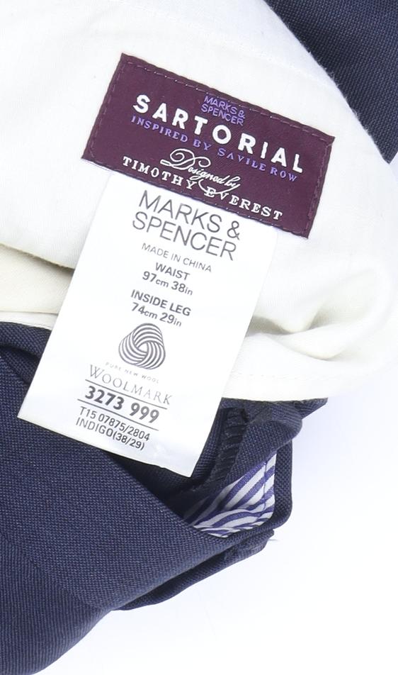 Marks & Spencer Men's Blue Dress Pants Size 38