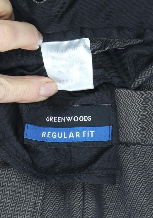 Greenwoods Men's Black Dress Pants, XL Regular Fit