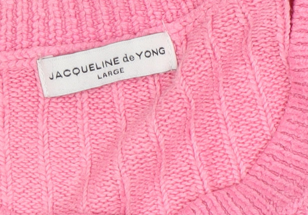 Jacqueline de Yong Women's Pink Pullover Jumper L