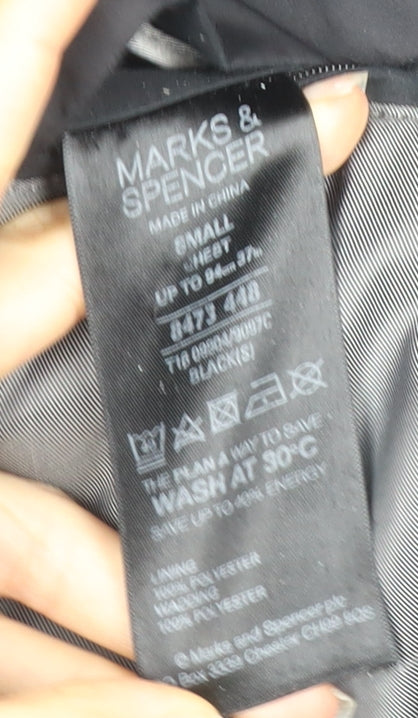 Marks and Spencer Men's Black Overcoat S Mid-Length