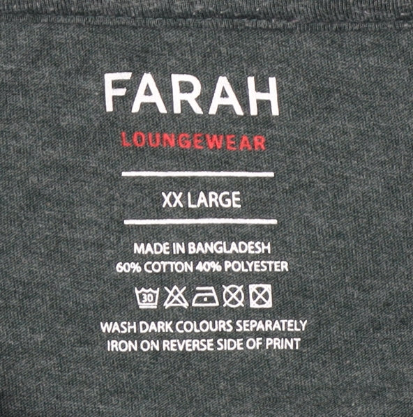 Farah Men's Green XL Slim Fit Crew Neck T-Shirt