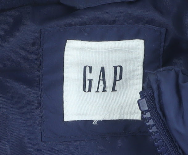 GAP Women's Blue Puffer Waistcoat Size 6 Regular