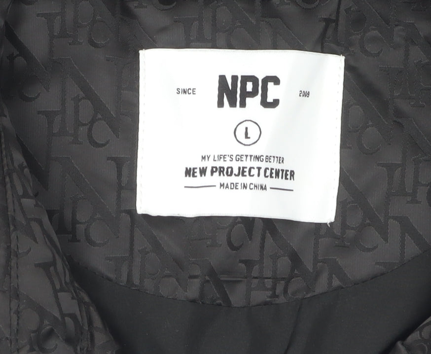 NPC Men's Black Quilted Jacket, Size L, Casual