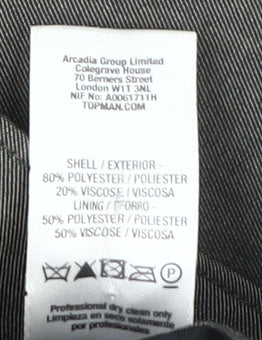 Topman Men's Grey Regular Blazer Jacket 40