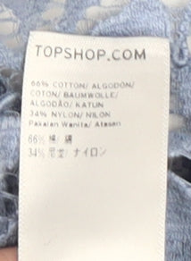 Topshop Women's Blue Floral Lace Camisole Blouse - Size 14