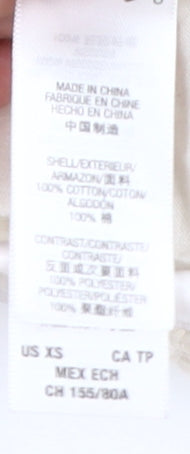 Brand and care label for Juicy Couture Women's White XS Cotton Moto Jacket