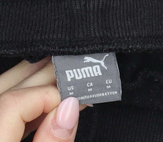 Close-up detail of Puma Women's Black Jogger Trousers M