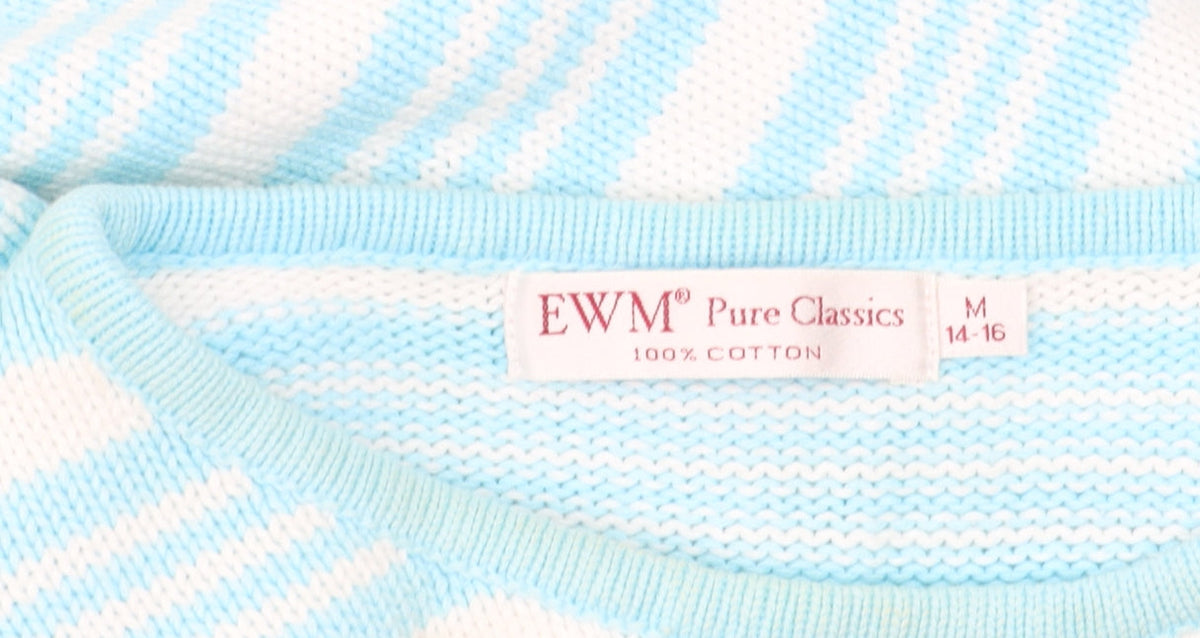 EWM Pure Classics Women's Blue Striped Pullover M