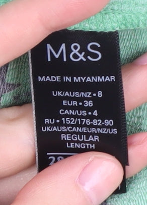 Marks & Spencer Women's Green Star Wrap Dress Size 8
