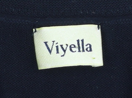 Viyella Women's Black V-Neck Cotton Pullover Jumper, S