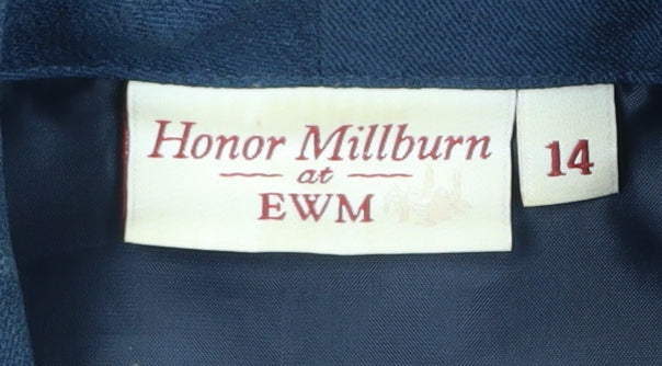 Honor Millburn Women's Blue Button-Up Blouse, Size 14, Polyester