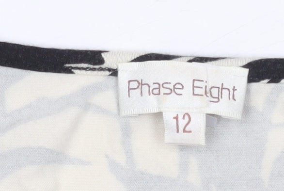 Phase Eight Women's Black Floral Wrap Blouse Size 12