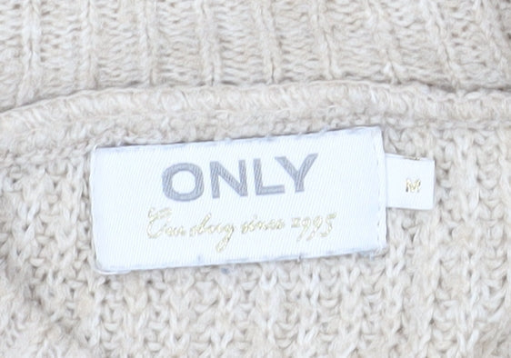 ONLY Beige Women's Mock Neck Pullover Jumper M