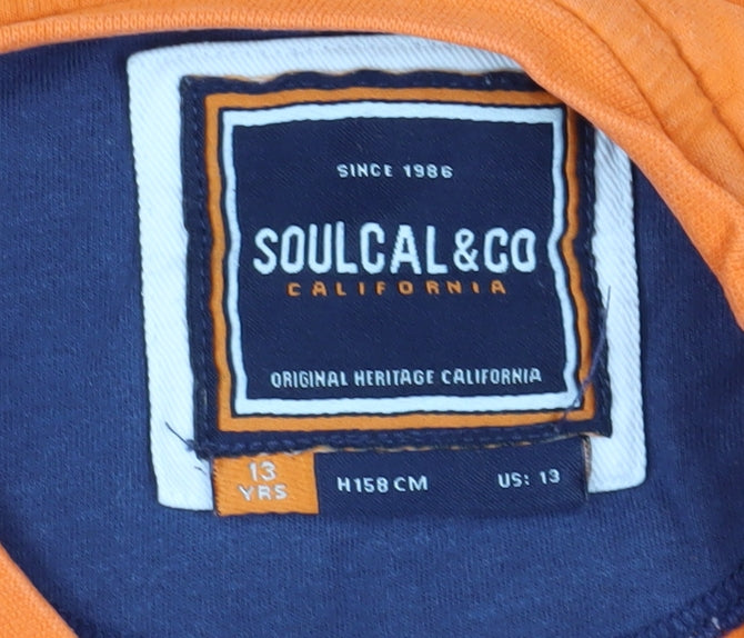 SoulCal Boys Orange T-Shirt California Print 13 Years