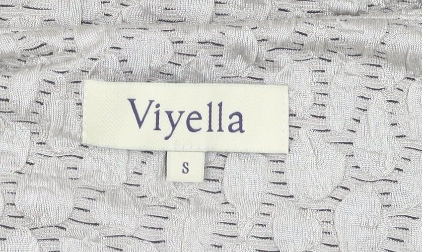 Viyella Women's Grey Round Neck Blouse, Size S