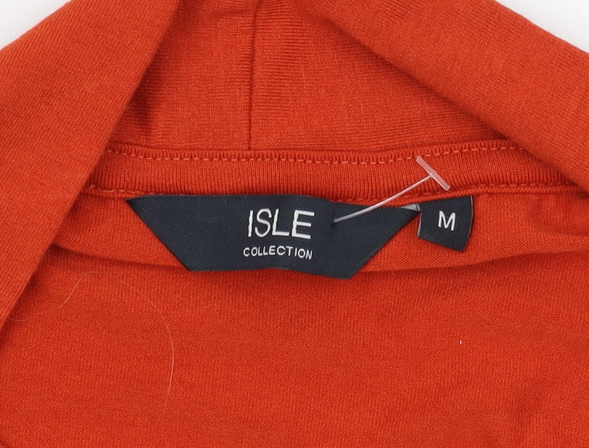 Isle Collection Red Bow Blouse Women M Long Sleeve