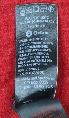 Marks & Spencer Women's Red Pullover Jumper Size 14