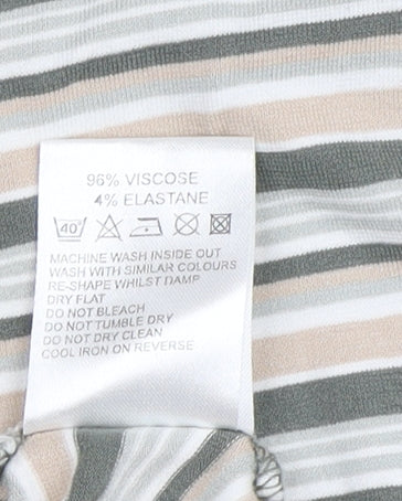 Eastex Women's Multicolour Stripe T-Shirt Size 16