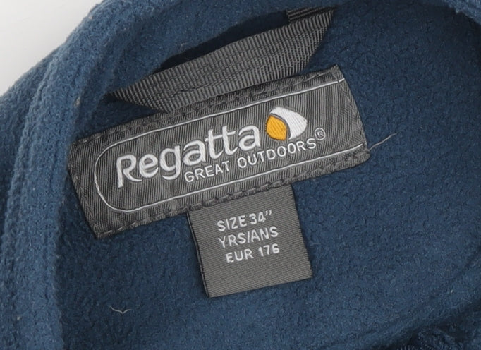 Regatta Blue Fleece Jacket, Stand-Up Collar, Size 34, Casual