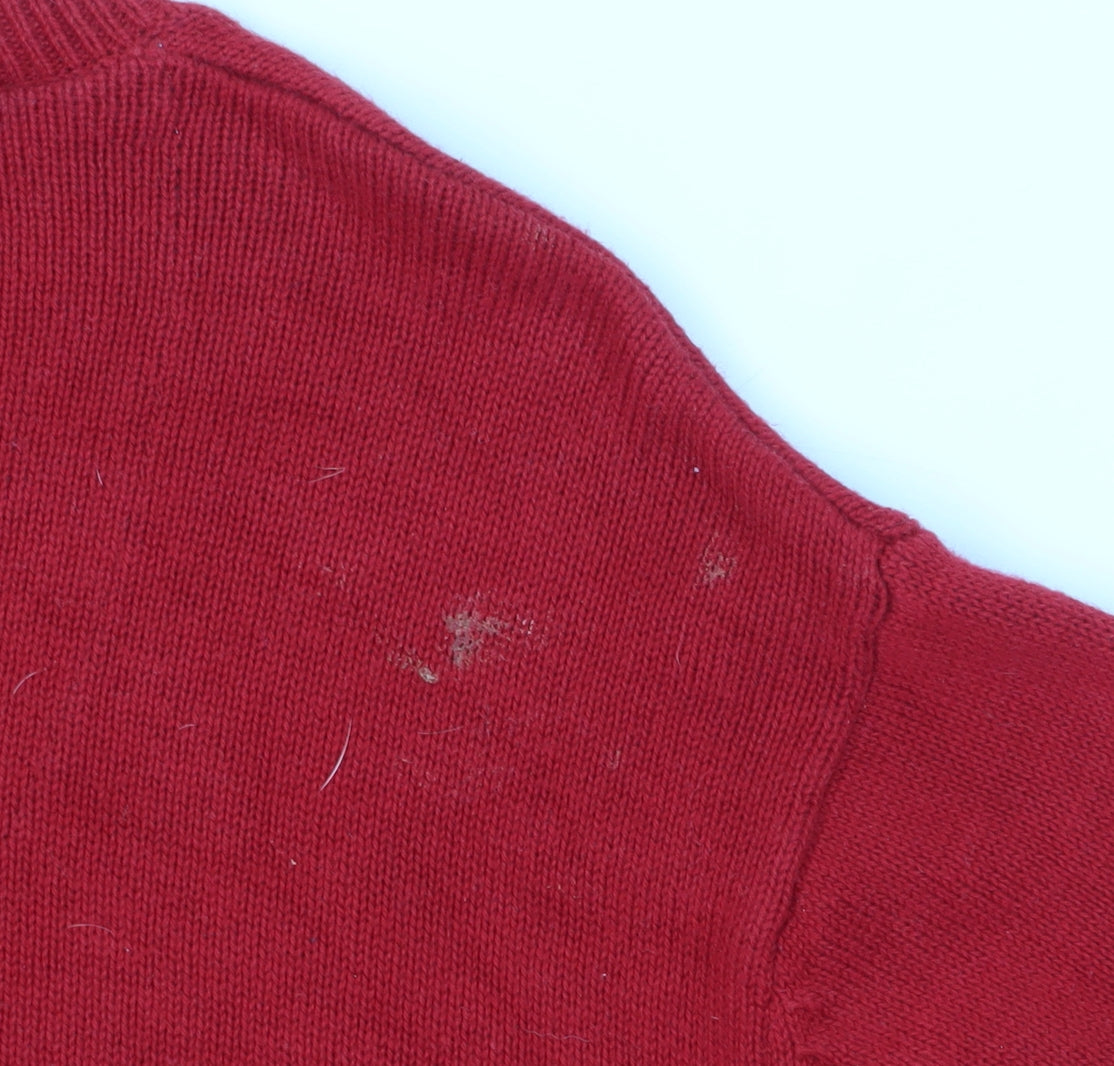 Marks & Spencer Men's Red Cotton Pullover Jumper S
