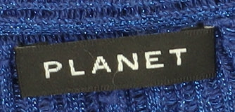 Planet Women's Blue Sequin Knit Top Medium