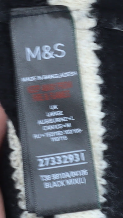 Marks & Spencer Women's Black Striped Pullover Jumper L