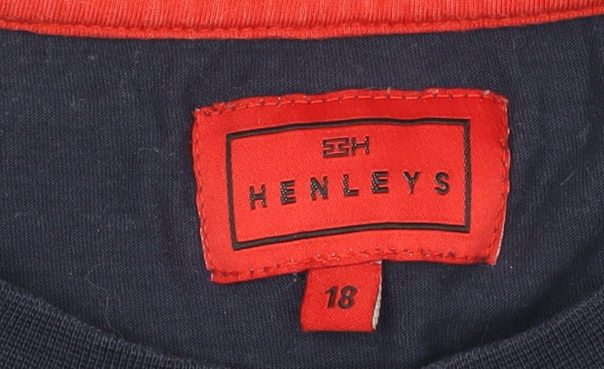 Henleys Unisex Blue T-Shirt Size 18 Casual Style