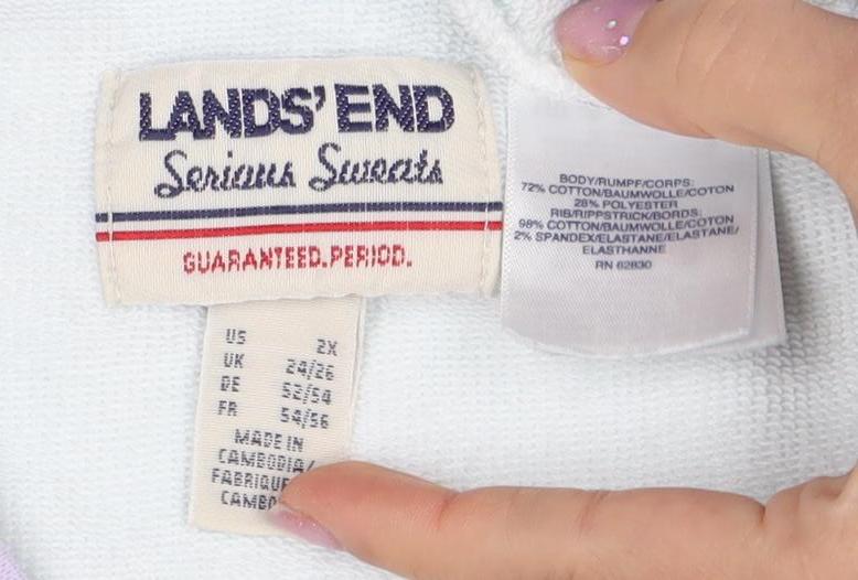Lands' End Women's Multicoloured Pullover Sweatshirt Size 2