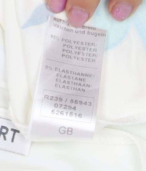 Damart Women's White Floral T-Shirt, Size 12, Embroidered Detail