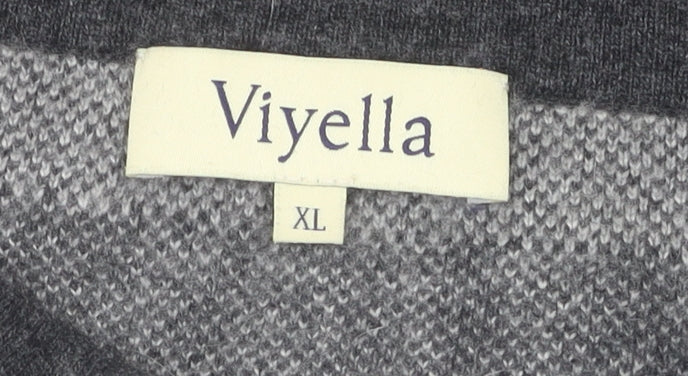 Viyella Women's Grey Check Pullover Jumper XL