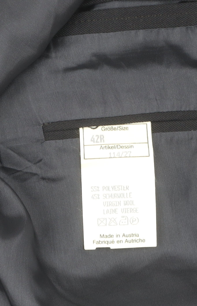 Bäumler Airliner Men's Black Blazer 42R Regular Wool Blend