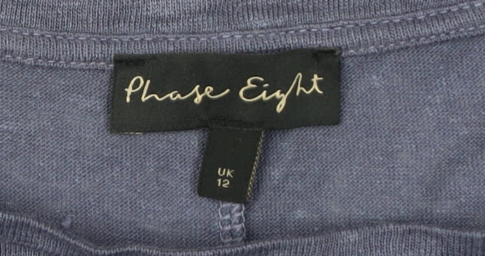 Phase Eight Women's Blue Jersey T-Shirt, Size 12