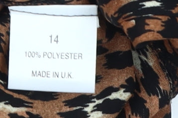 The Collection Women's Brown Animal Print Button-Up Shirt