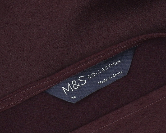 Marks & Spencer Women's Purple Slip Dress, Size 14, Midi