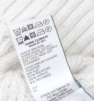 Marks & Spencer Women's Ivory Crew Neck Pullover Jumper XL