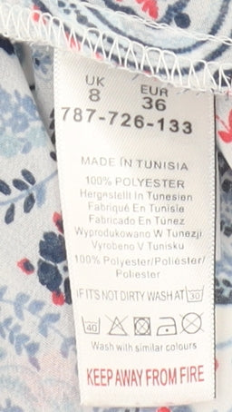 Next Women's Multicoloured Paisley Tunic Blouse Size 8