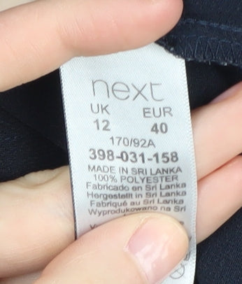 Next Women's Black Button-Up Shirt, Size 12, Long Sleeve