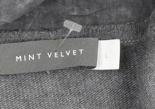 Mint Velvet Women's Grey V-Neck Pullover Jumper L