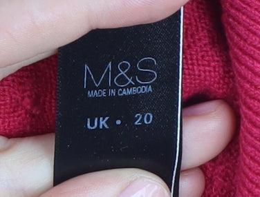 Marks & Spencer Women's Red Pullover Jumper, Size 20