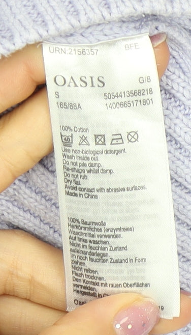 Oasis Women's Purple Cable-Knit Pullover Jumper S