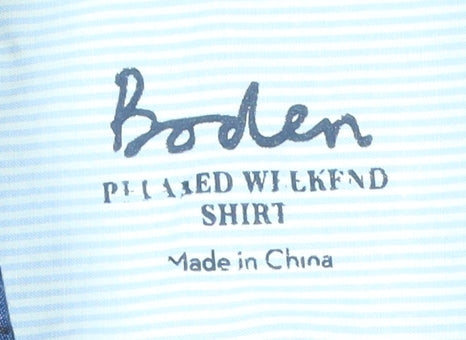 Boden Men's Blue Floral Cotton Dress Shirt Size 6