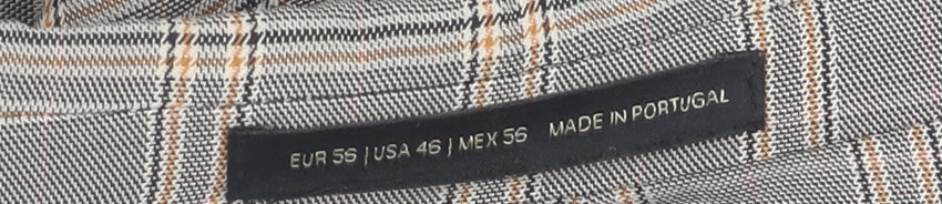 Zara Men’s Grey Check Tweed Blazer - Size 46