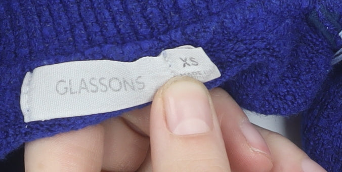 Glassons Women's Blue XS Pullover Jumper with Mock Neck
