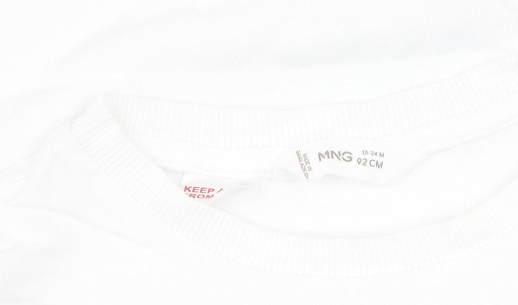 Mango Unisex Baby White Dinosaur T-Shirt - Size 18-24 Months