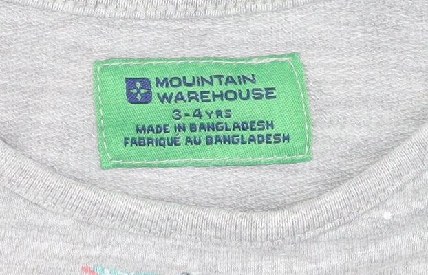 Additional view of Mountain Warehouse girls’ grey pullover sweatshirt 3-4 years