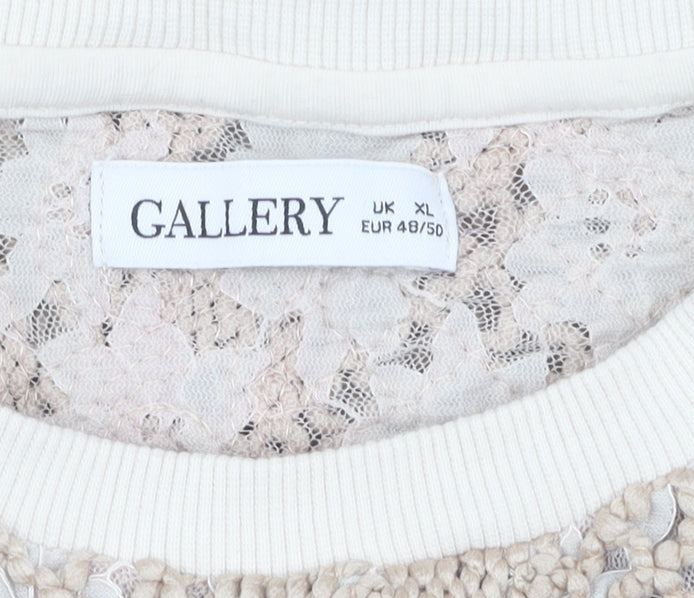 Gallery Women's Ivory Knit Pullover Jumper XL