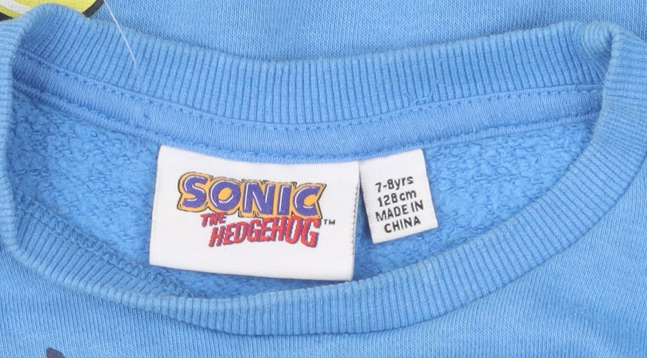 Additional view of Sonic the Hedgehog boys’ blue pullover sweatshirt 7-8 years