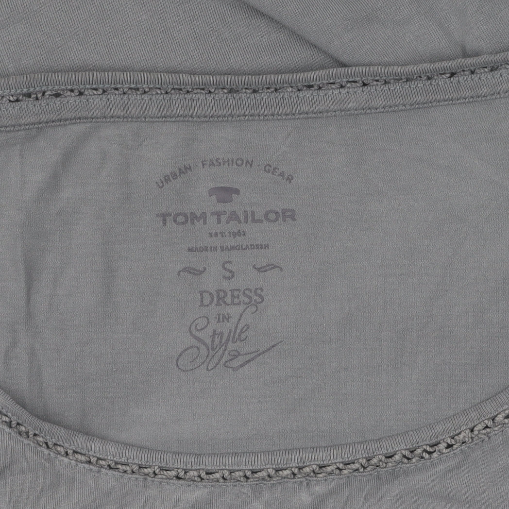 Tom Tailor Women’s Grey Basic T-Shirt, S, Short Sleeve Casual